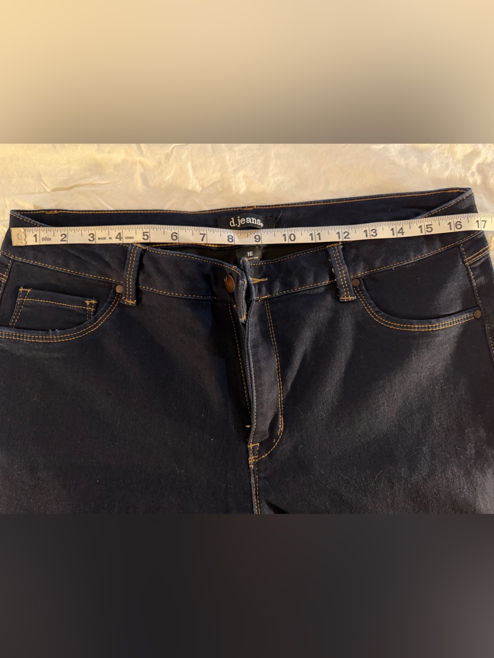 #177 d. jeans Dark Blue Slim women’s Jeans with Contrast Stitching